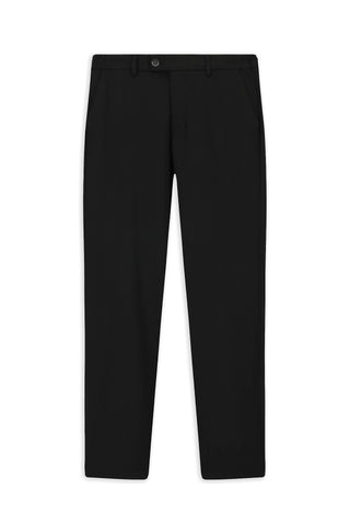  Siyah 7 Drop Slim Fit Dar Kesim Beli Lastikli Pamuklu Kanvas / Chino Pantolon