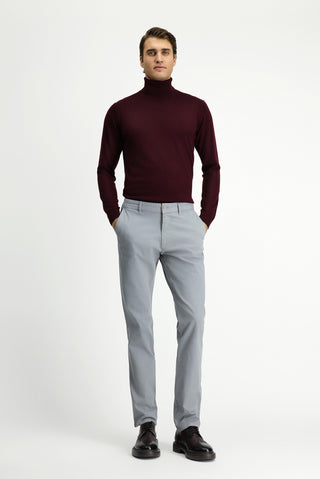  Orta Gri Slim Fit Dar Kesim Likralı Kanvas / Chino Pantolon