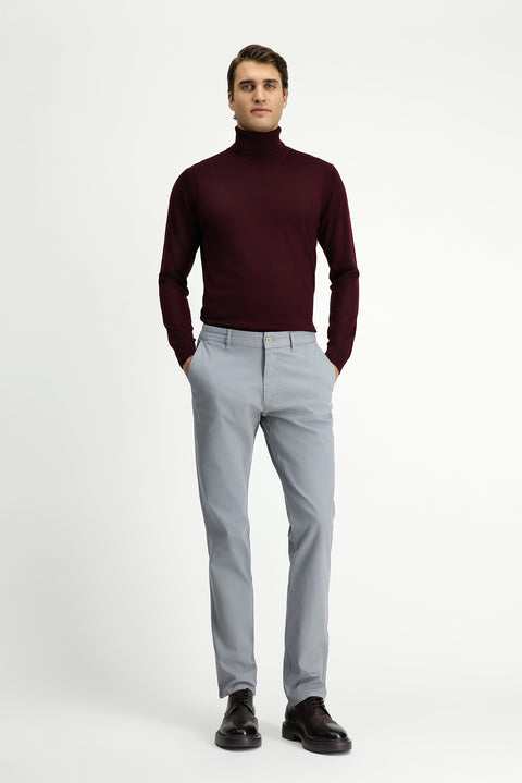 Medium Grey Slim Fit Stretch Canvas / Chino Trousers