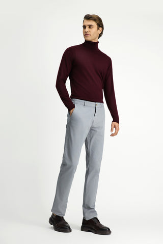  Orta Gri Slim Fit Dar Kesim Likralı Kanvas / Chino Pantolon