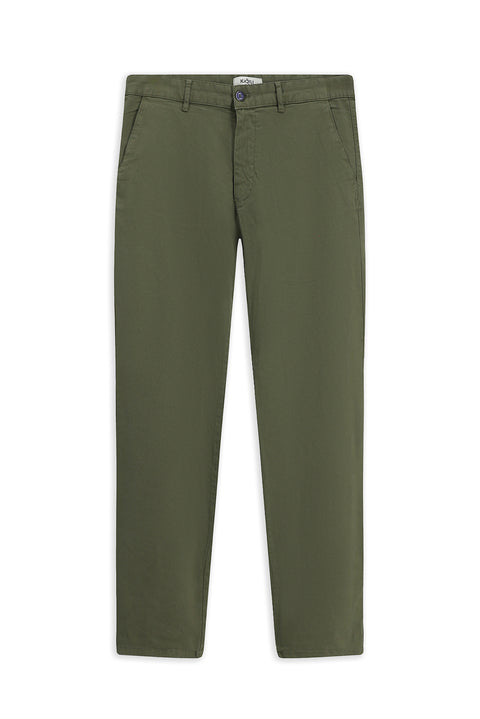 Orta Haki Slim Fit Dar Kesim Likralı Kanvas / Chino Pantolon