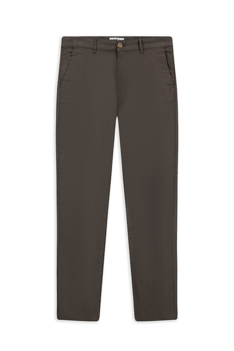 Light Brown Slim Fit Stretch Patterned Canvas / Chino Trousers