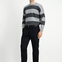 Black Relaxed Fit Stretch Canvas / Chino Trousers