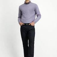 Dark Anthracite Regular Fit Standard Cut Lycra Canvas / Chino Trousers