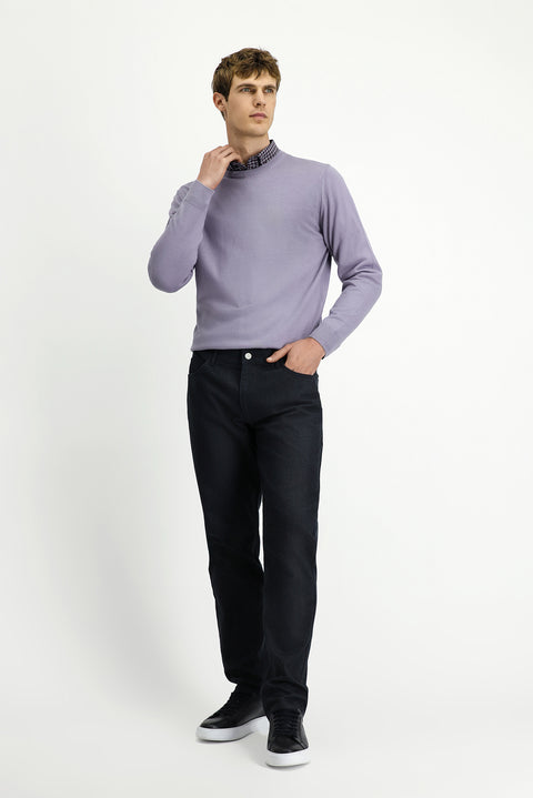 Dark Anthracite Regular Fit Standard Cut Lycra Canvas / Chino Trousers