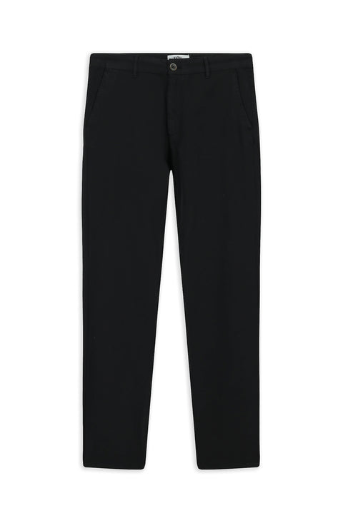 Black Slim Fit Narrow Cut Side Pocketed Stretchy Canvas / Chino Trousers