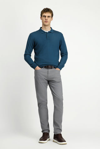 Orta Gri Slim Fit Dar Kesim Likralı Kanvas / Chino Pantolon