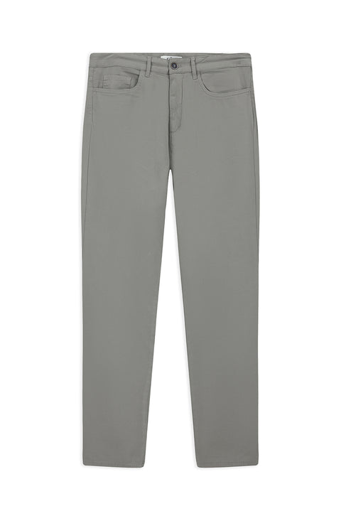 Orta Gri Slim Fit Dar Kesim Likralı Kanvas / Chino Pantolon
