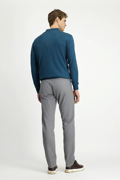 Orta Gri Slim Fit Dar Kesim Likralı Kanvas / Chino Pantolon