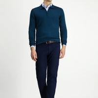 Mid-Navy Slim Fit Stretch Canvas / Chino Trousers