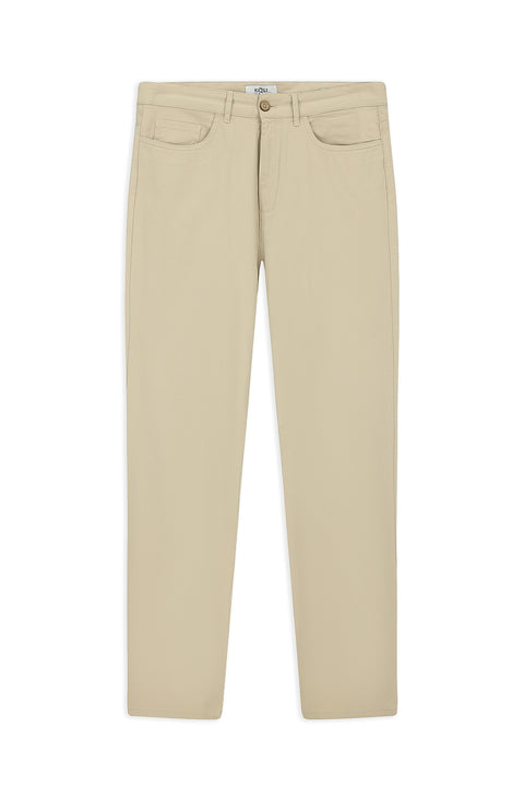 Light Mink Slim Fit Stretch Canvas / Chino Trousers