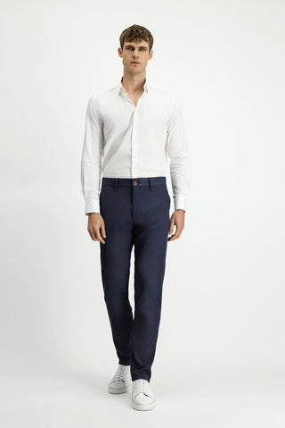  Koyu Lacivert Regular Fit Standart Kesim Likralı Kanvas / Chino Pantolon
