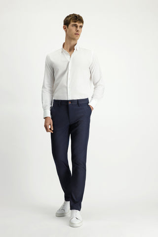  Koyu Lacivert Regular Fit Standart Kesim Likralı Kanvas / Chino Pantolon