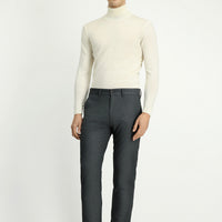 Dark Anthracite Regular Fit Standard Cut Lycra Canvas / Chino Trousers