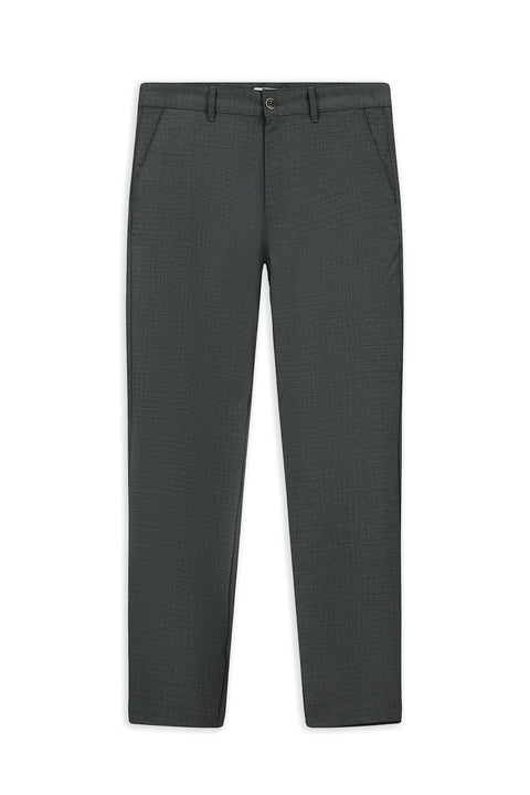 Dark Anthracite Regular Fit Standard Cut Lycra Canvas / Chino Trousers