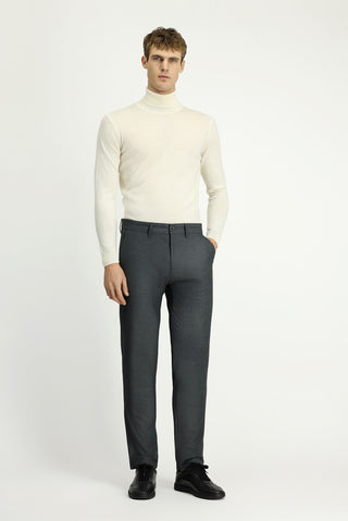  Koyu Füme Regular Fit Standart Kesim Likralı Kanvas / Chino Pantolon