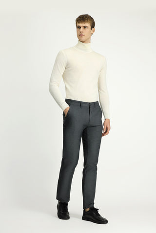  Koyu Füme Regular Fit Standart Kesim Likralı Kanvas / Chino Pantolon