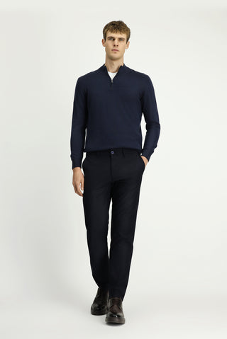  Orta Lacivert Regular Fit Standart Kesim Likralı Kanvas / Chino Pantolon
