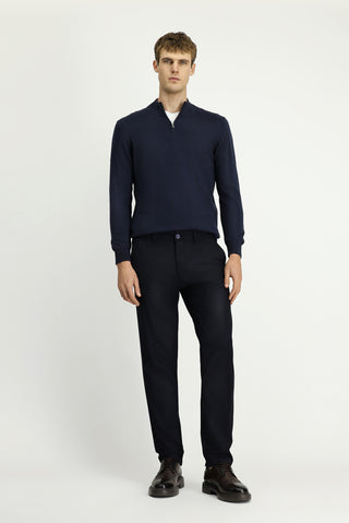  Orta Lacivert Regular Fit Standart Kesim Likralı Kanvas / Chino Pantolon