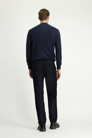  Orta Lacivert Regular Fit Standart Kesim Likralı Kanvas / Chino Pantolon