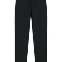 Black Techno-Line Slim Fit Skinny Drawstring Waist Lycra Jogger Pants with Pockets