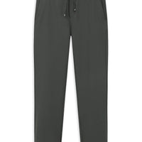 Dark Grey Techno-Line Slim Fit Tapered Leg Elasticated Waist Drawstring Lycra Cargo Jogger Trousers
