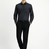 Black Slim Fit Stretchy Canvas / Chino Trousers