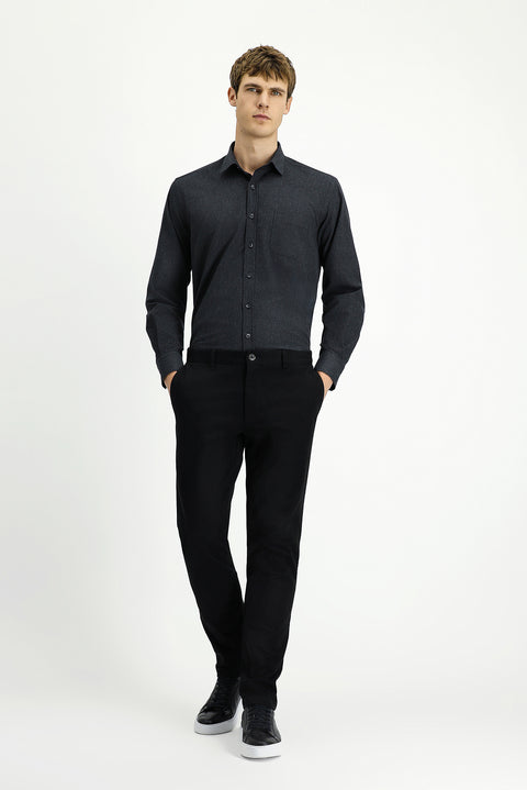 Black Slim Fit Stretchy Canvas / Chino Trousers
