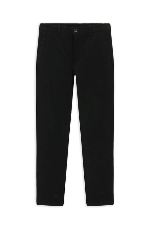Black Relaxed Fit Stretch Canvas / Chino Trousers