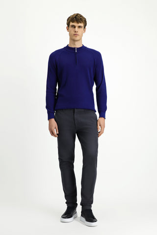  Orta Gri Relaxed Fit Rahat Kesim Likralı Kanvas / Chino Pantolon