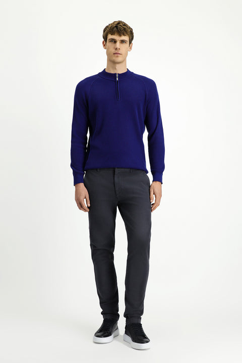 Mid Grey Relaxed Fit Stretch Canvas / Chino Trousers