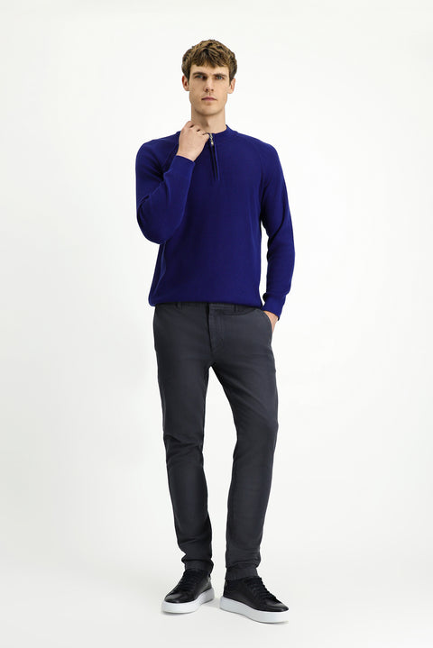 Medium Grey Slim Fit Stretch Canvas / Chino Trousers