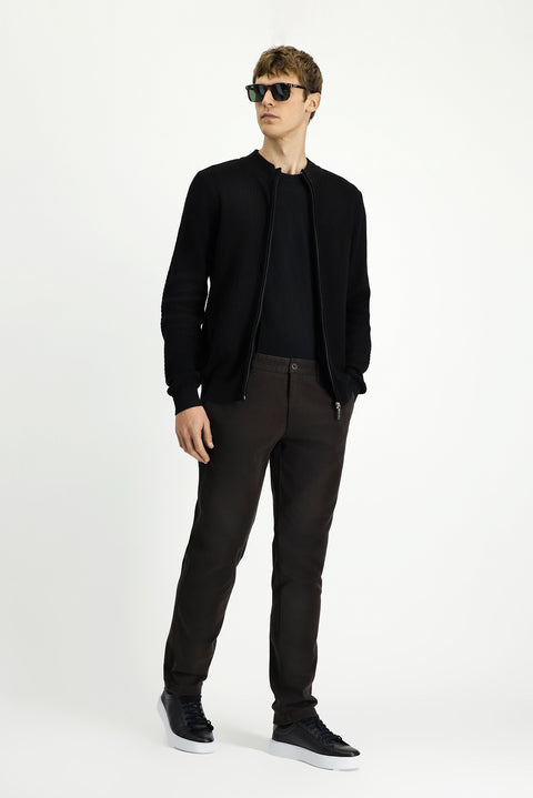 Medium Coffee Slim Fit Stretch Canvas / Chino Trousers