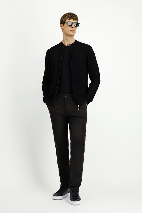 Medium Brown Relaxed Fit Stretch Canvas / Chino Trousers