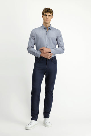  Koyu Lacivert Regular Fit Standart Kesim Likralı Kanvas / Chino Pantolon