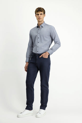  Koyu Lacivert Regular Fit Standart Kesim Likralı Kanvas / Chino Pantolon