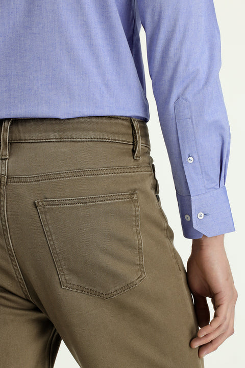 Light Brown Relaxed Fit Stretch Canvas / Chino Trousers
