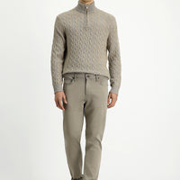 Light Mink Relaxed Fit Stretchy Canvas / Chino Pants