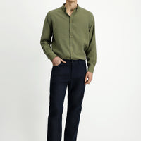 Dark Blue 6 Drop Regular Fit Standard Cut Lycra Canvas / Chino Pants