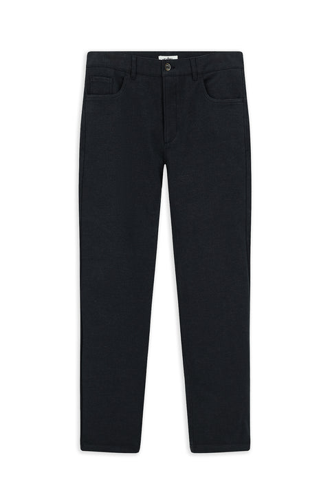 Dark Blue 4 Drop Relaxed Fit Lycra Canvas/Chino Pants