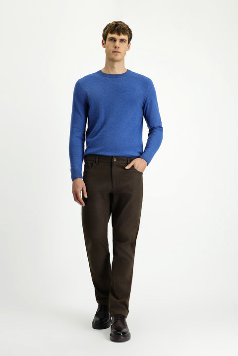 Medium Brown Relaxed Fit Stretch Canvas / Chino Trousers