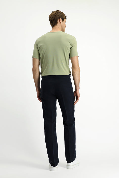 Siyah Relaxed Fit Rahat Kesim Pamuklu Pileli Pantolon