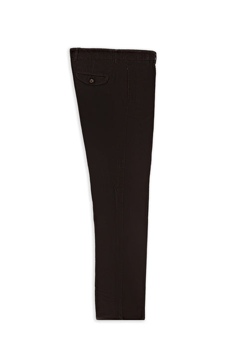 Medium Coffee Relaxed Fit Pleated Velour Trousers