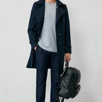 Dark Navy Bootcut Fit Cotton Denim Trousers