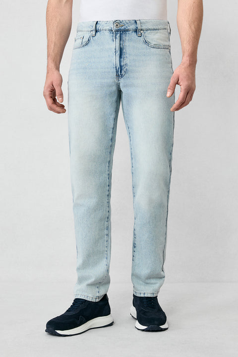 Light Blue Bootcut Fit Cotton Denim Trousers