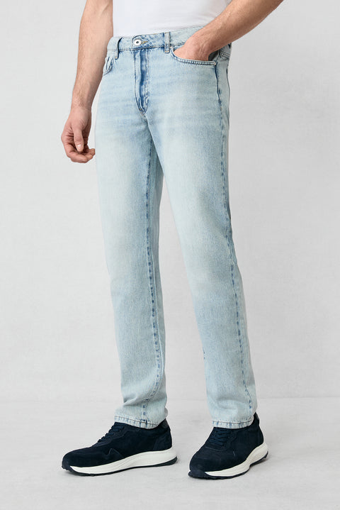 Light Blue Bootcut Fit Cotton Denim Trousers