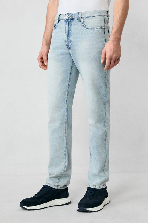 Light Blue Bootcut Fit Cotton Denim Trousers