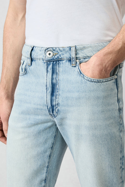 Light Blue Bootcut Fit Cotton Denim Trousers