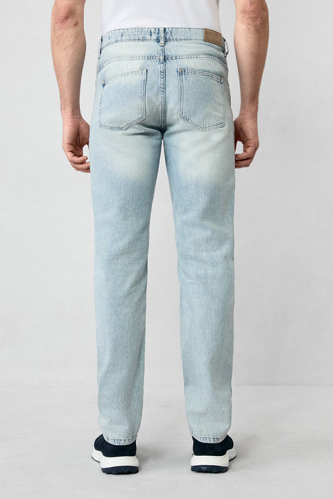 Light Blue Bootcut Fit Cotton Denim Trousers