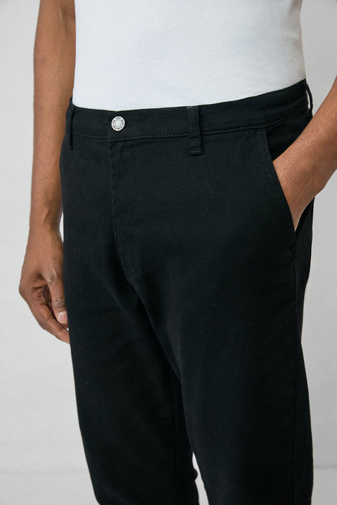 Siyah Tapared Fit Likralı Esnek Denim Pantolon